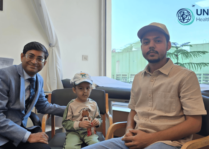 International patient receiving treatment support and consultation through Uni Health Heaven in India